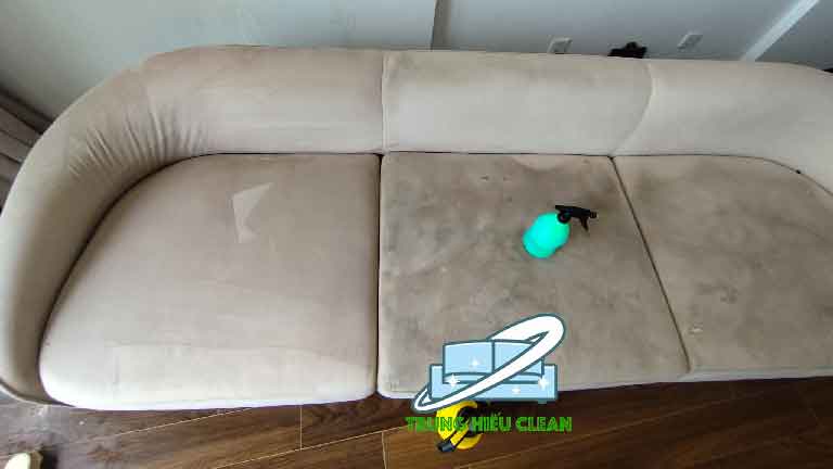 Sofa nỉ trước và sau khi vệ sinh