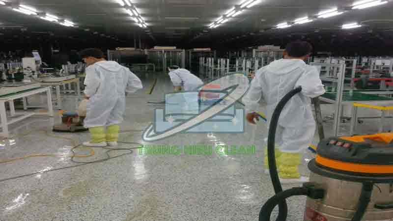 Vệ sinh đánh bóng sàn đá công nghiệp