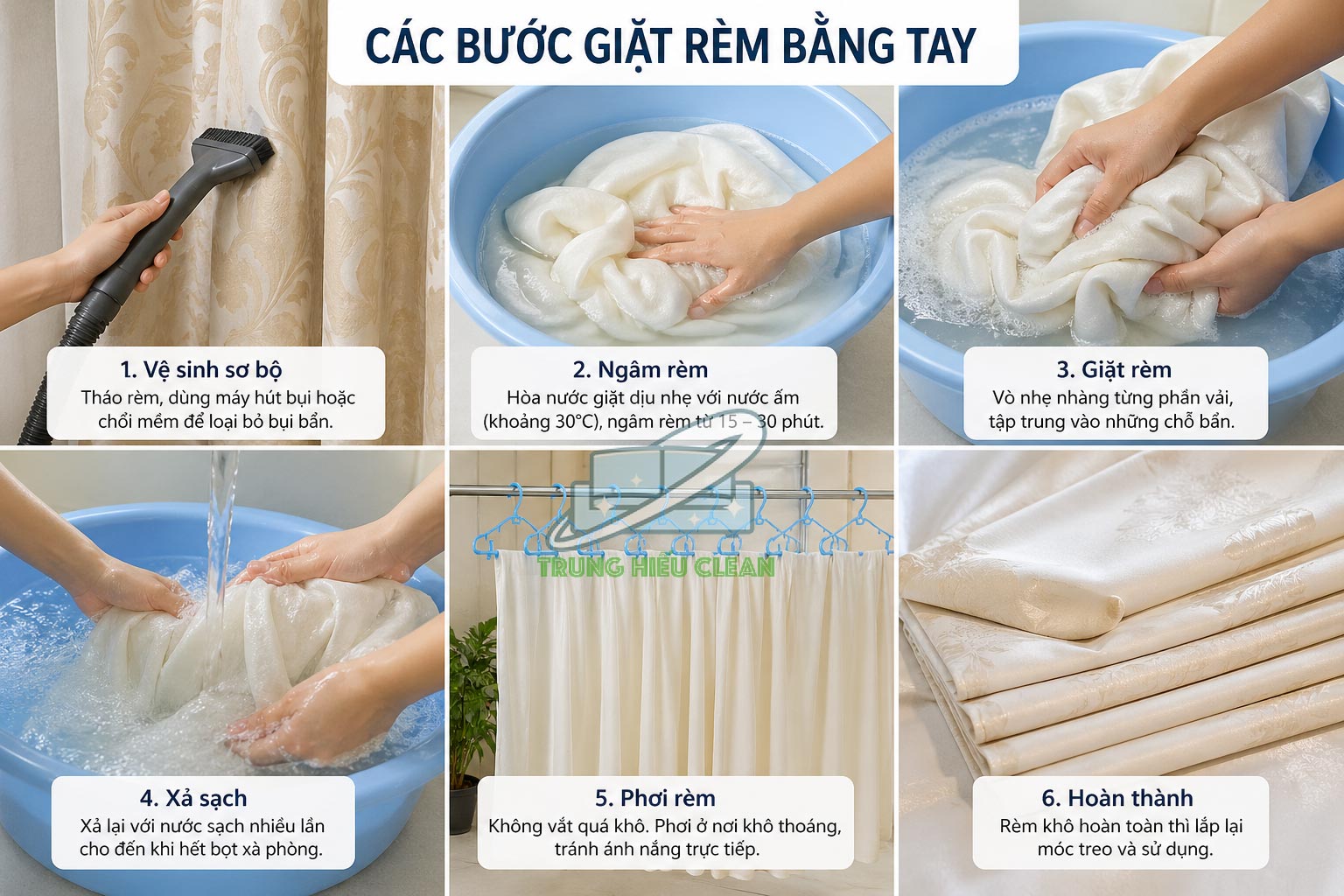 Cách giặt rèm cửa bằng tay hiệu quả