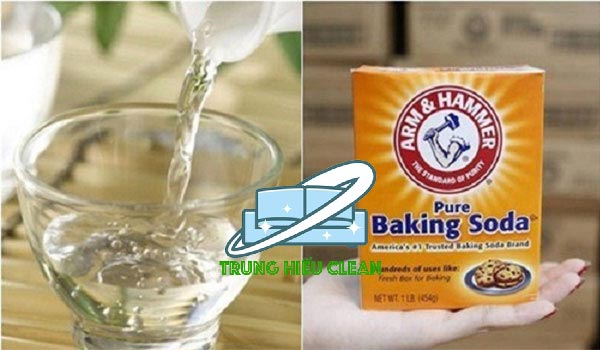 Tẩy ố vàng trên rèm voan bằng baking soda và giấm trắng